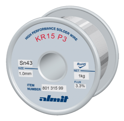 KR15 P3  Flux 3,3%  1,0mm  1,0kg Spule/ Reel