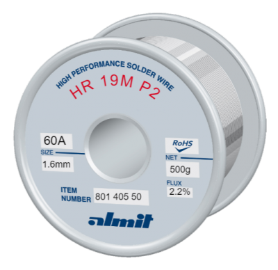 HR 19M P2  Flux 2,2%  1,6mm  0,5kg Spule/ Reel