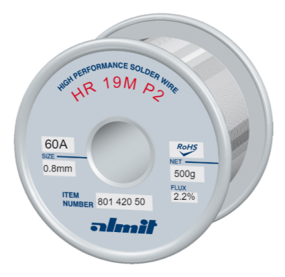 HR 19M P2  Flux 2,2%  0,8mm  0,5kg Spule/ Reel