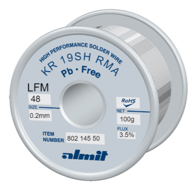 KR 19SH RMA LFM-48 P3  Flux 3,5%  0,2mm  0,1kg Spule/ Reel