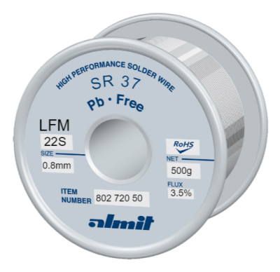 SR 37 LFM-22-S 3,5%  Flux 3,5%  0,8mm  0,5kg Spule/ Reel