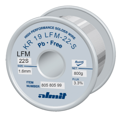 KR 19 LFM-22-S P3  Flux 3,3%  1,6mm  0,8kg Spule/ Reel