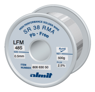 SR 38 RMA LFM-48-S 2,5%  Flux 2,5%  0,5mm  0,5kg Spule/ Reel