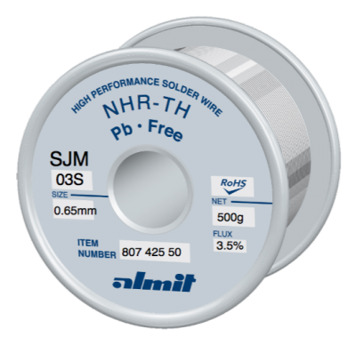 NHR-TH SJM-03-S 3,5%  Flux 3,5%  0,65mm  0,5kg Spule/ Reel