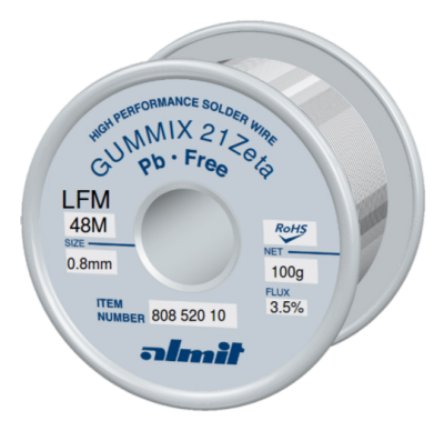 GUMMIX 21Zeta LFM-48-M  Flux 3,5%  0,8mm  0,1kg Spule/ Reel